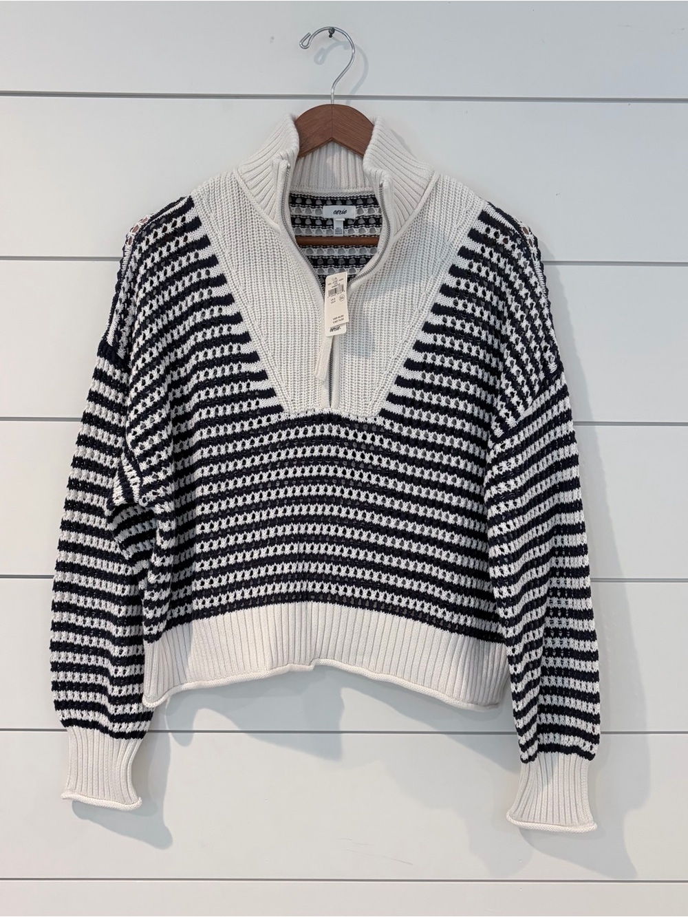 Aerie Coastal Grandmacore Nautical Stripe Oversized Sweater S Preppy Hamptons